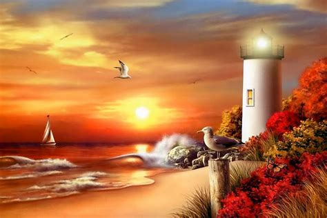 Fall Lighthouse Desktop Wallpaper - WallpaperSafari