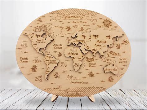 Wooden world map puzzle World map puzzle Map of the world | Etsy