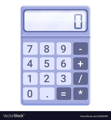 Business calculator icon cartoon style Royalty Free Vector