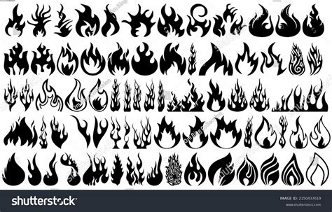 Fire Vector Black White Stock Vector (Royalty Free) 2150437619 | Shutterstock