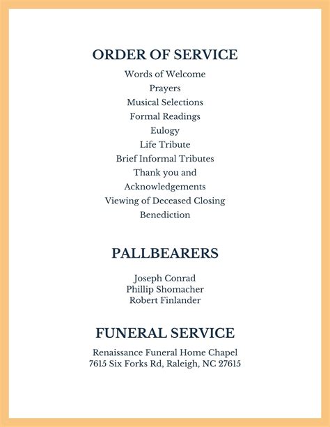 Inspirational Funeral Program Examples - Cremation, Funeral Pre-planning - Raleigh, NC ...