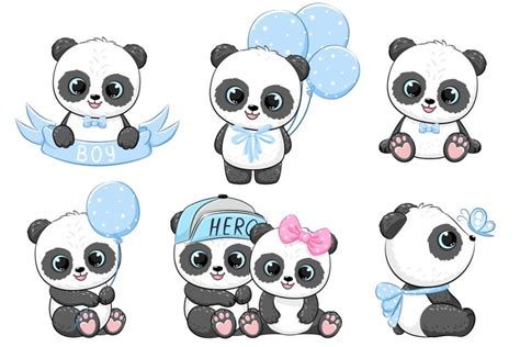 Cute Little Panda Clipart PNG, EPS, JPG, Baby (1712912)