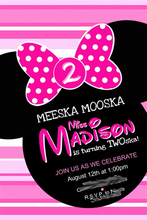 Minnie Mouse Invitation Wording - Collegio Sanlorenzo Template