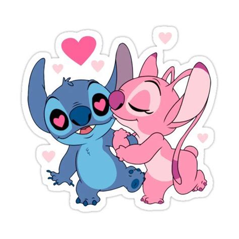 "Lilo & Stitch Love Couple" Sticker for Sale by ThompsonBeauty | Stitch and angel, Stitch disney ...