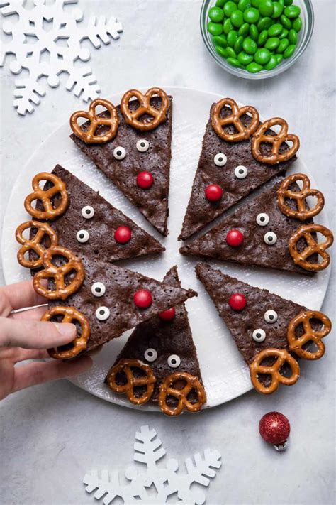 Reindeer Brownies {Easy Holiday Recipe} - Feel Good Foodie