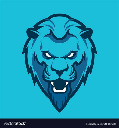 Lion head sport mascot Royalty Free Vector Image