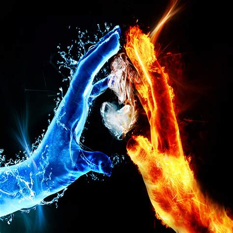 Fire Ice heart, ipad 3, love, HD phone wallpaper | Peakpx