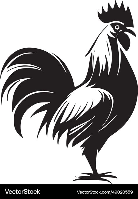 Rooster - black and white isolated icon Royalty Free Vector