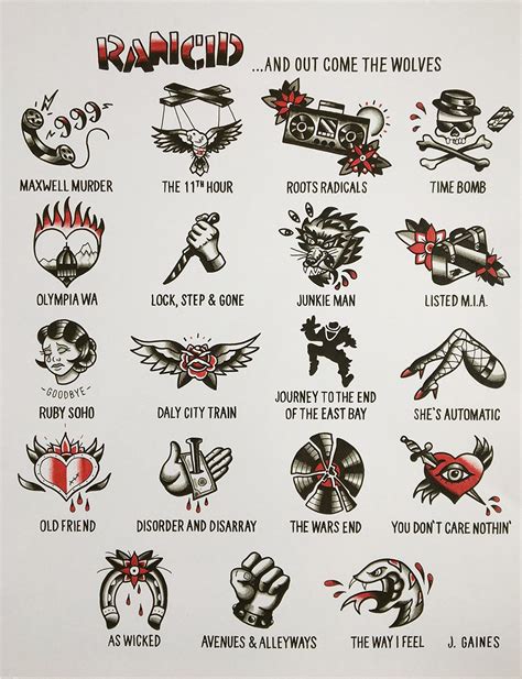 Rancid Tattoo Flash Poster - Etsy | Old school tattoo designs, Punk tattoo, Sleeve tattoos