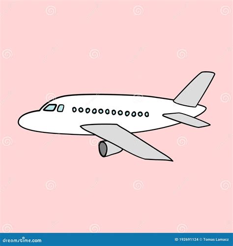 Simple Dibujo Infantil Del Avión Ilustración del Vector - Ilustración ...