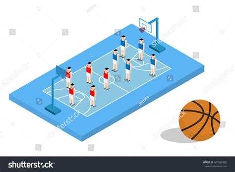 Basketball Blue Field Player Formation Team Stock Vector (Royalty Free ...