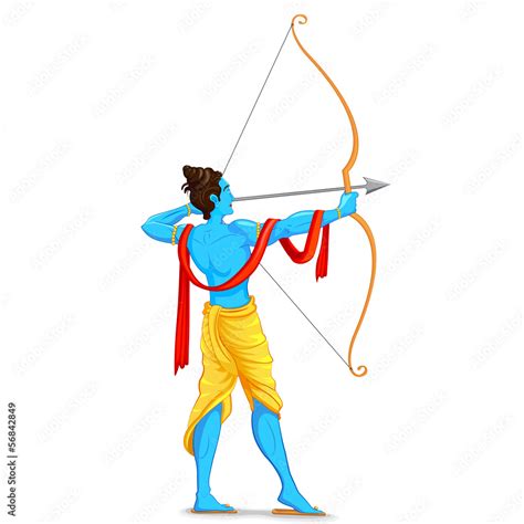 Lord Rama with Bow and Arrow Stock Vector | Adobe Stock