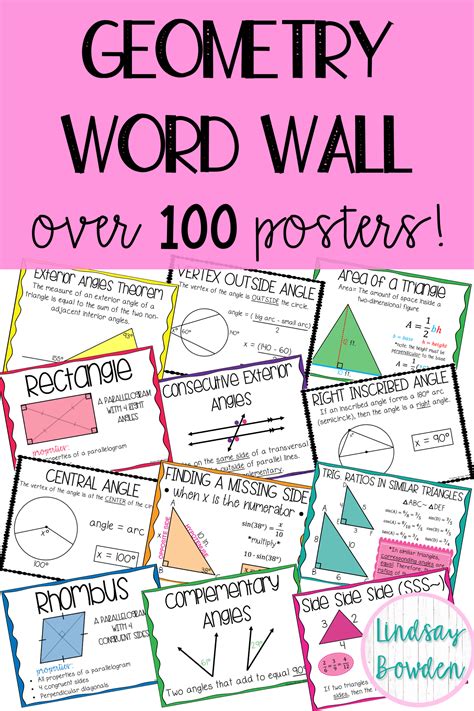 Geometry Posters Bundle [Geometry Word Wall] | Geometry words, Math posters high school, Math poster