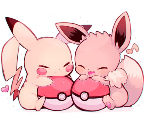 Pokemon Cute Eevee And Pikachu