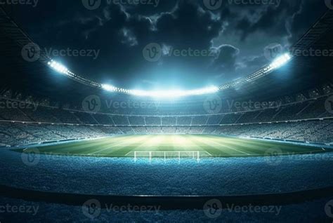 Stadium in lights at night. shiny lights, view from field. generative ai 30452920 Stock Photo at ...