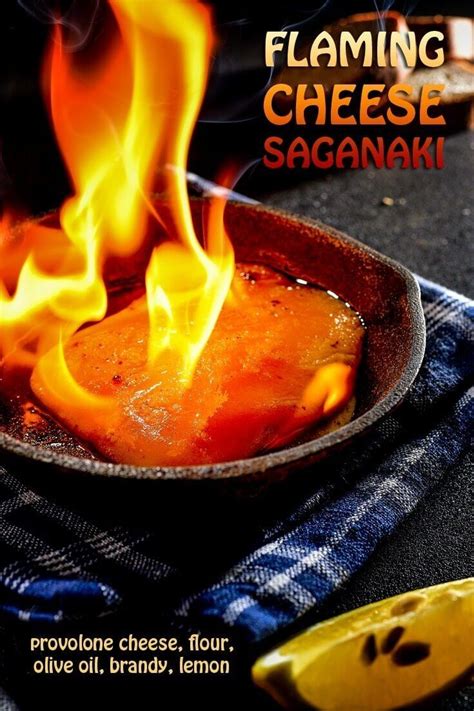 Flaming Cheese Saganaki Provolone Cheese, Cheese Appetizers, Fresh Lemon Juice, Mediterranean ...