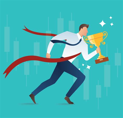 illustration of running businessman holding trophy concept for success 536339 Vector Art at Vecteezy