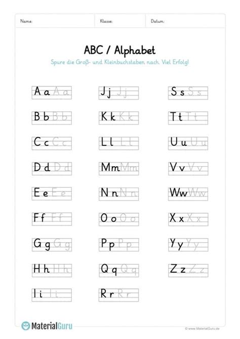 Pin von Andrea Beck auf Vorschule | Arbeitsblätter zum alphabet, Buchstaben lernen, Abc lernen