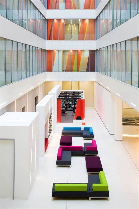 The impressive atrium inside Burges Salmon's Bristol office links seamlessly to a staff library ...