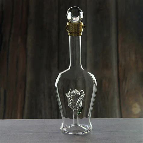 Empty 750ml Glass Wine Liquor Bottles Rose Shaped For Sale - Buy Glass ...