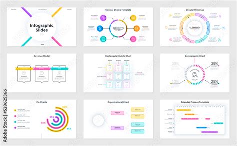 Vector Set of 9 Infographic Templates Stock Vector | Adobe Stock