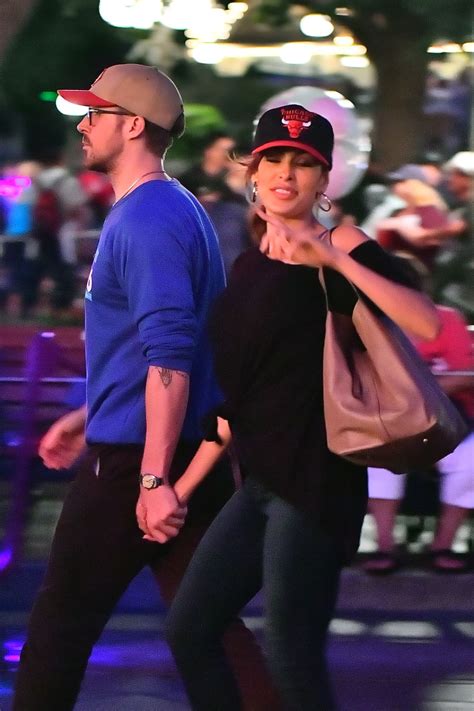 EVA MENDES and Ryan Gosling at Disneyland 08/07/2017 - HawtCelebs