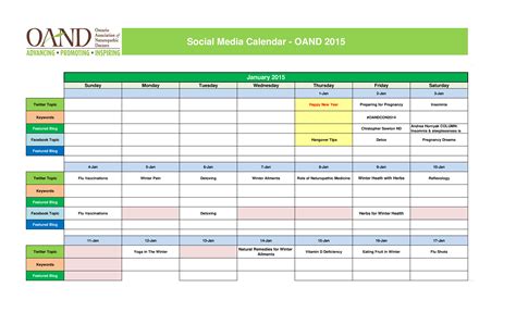 Content Marketing Editorial Calendar Gratis