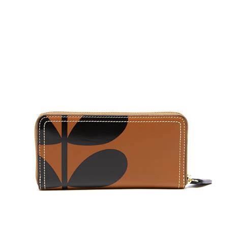 Orla Kiely Stem Print Leather Big Zip Wallet - Lyst