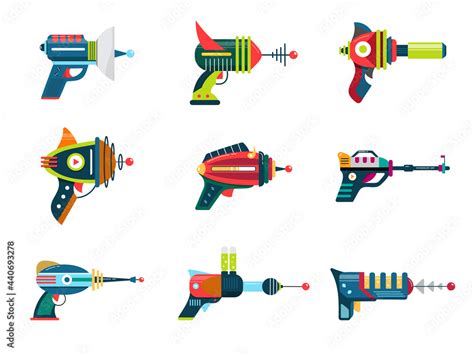 Cartoon blaster laser gun vector weapon set Stock Vector | Adobe Stock