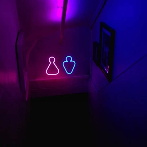 Pink and Blue Modern Restroom Signs - HiNeon Custom Neon Sign