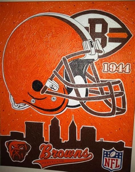 Acrylic on Canvas Painting NFL.. on Mercari | Canvas painting, Painting, Brown painting