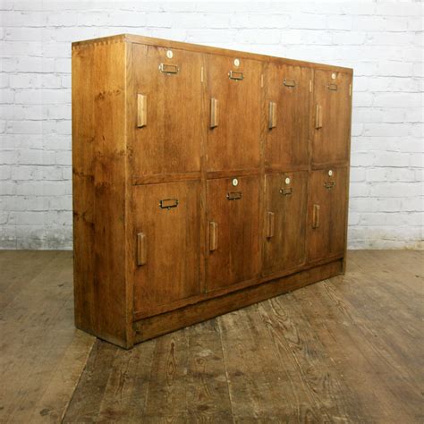 Vintage Industrial Oak School Lockers – Mustard Vintage