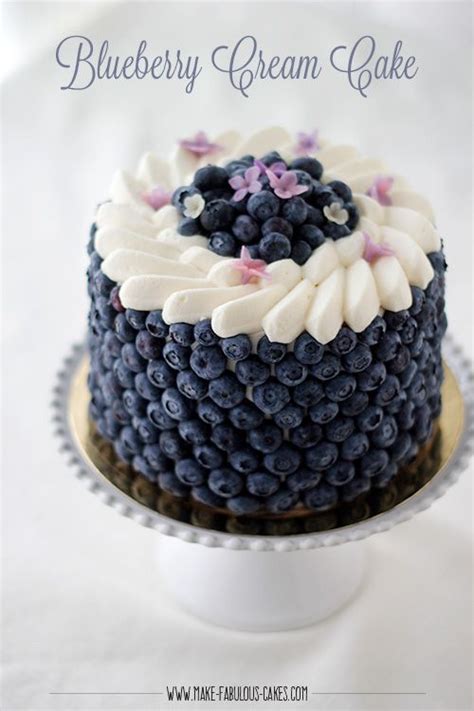 Blueberry Cream Cake | Desserts, No bake cake, Cream cake