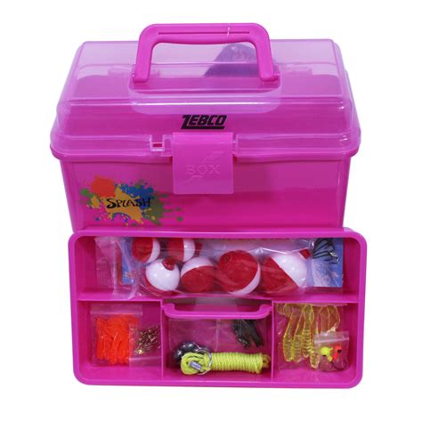 Zebco Splash Youth Fishing Tackle Box Kit with 57 Pieces, Pink, Small - Walmart.com - Walmart.com