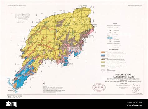 Geologic map, Illinois River Basin - Benton, Crawford and Washington counties, Arkansas, Adair ...