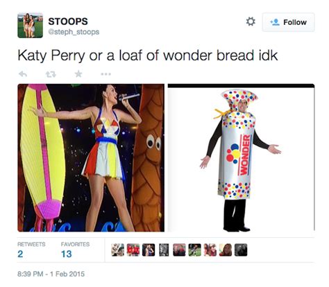 Wonder Bread - Funniest Katy Perry Super Bowl Halftime Outfits Memes | Complex