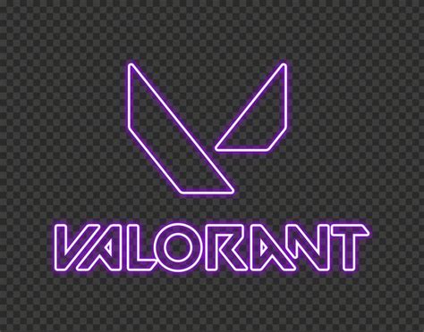 HD Valorant Purple Neon Logo With Symbol PNG