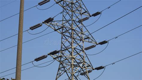 Electric Power Transmission Lines Stock Photo - Image of electrons, cable: 127527758