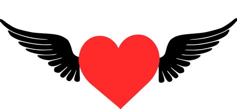 heart with wings free svg file clipart image - SVG Heart