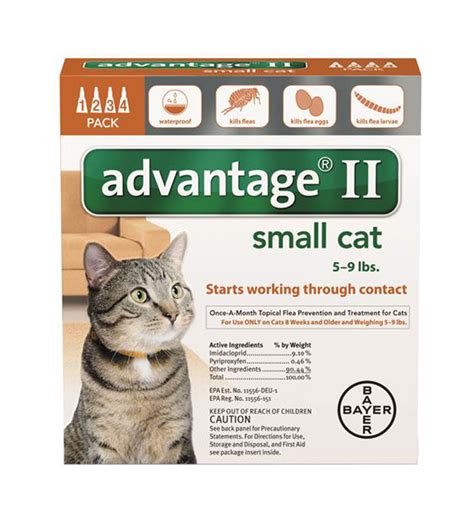 4 MONTH Advantage II Flea Control for Cats Under 9 lbs