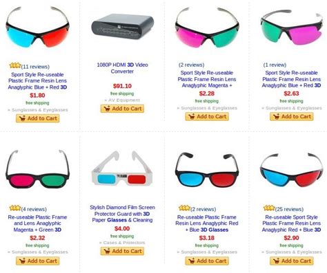 Many types of 3D glasses and stuff