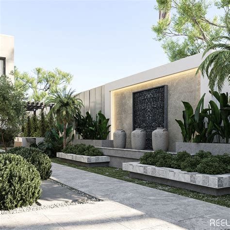 Villa Landscape Design on Behance | Modern backyard landscaping ...