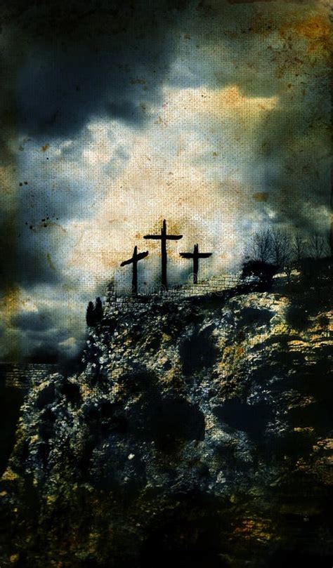 Three Crosses On Golgotha Grunge Background Royalty Free Stock Photography - Image: 6892397