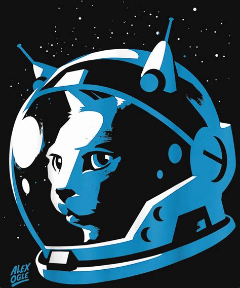 Cat Space Helmet Astronaut Poster blue Painting by Roberts Davis - Fine Art America