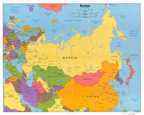 Large detailed political map of Eurasia wth capitals and major cities – 2006 | Vidiani.com ...