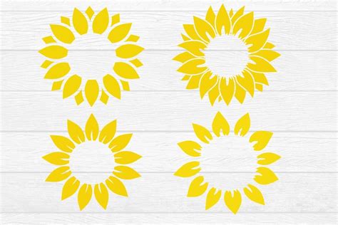 Sunflower monogram, svg, dxf, png, jpg, pdf (289278) | SVGs | Design Bundles