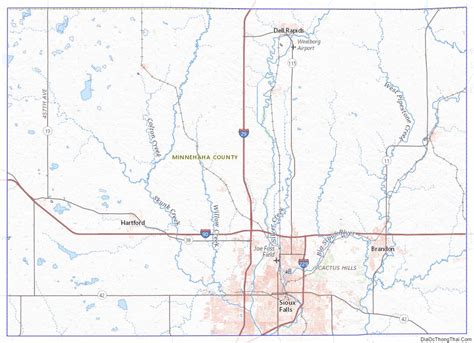 Map of Minnehaha County, South Dakota - Thong Thai Real