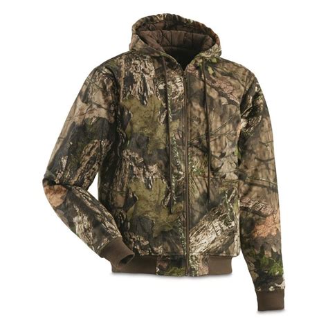 Ykk Zipper Mens Camo Hunting Jacket , 100% Cotton Shell Camo Insulated Coat