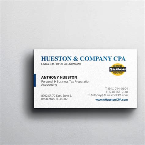 Business Business Card Design for Hueston & Company CPA, LLC by WT06 | Design #4820525