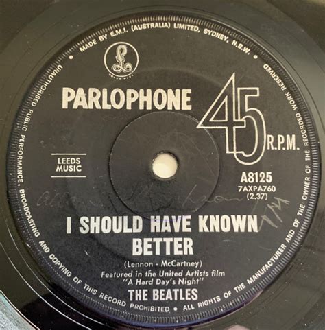 The Beatles - I Should Have Known Better (1964, Vinyl) | Discogs